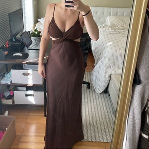 Bec & Bridge Nadia Twist Maxi Dress in Chocolate. Size AUS 8 (US 4 / S)